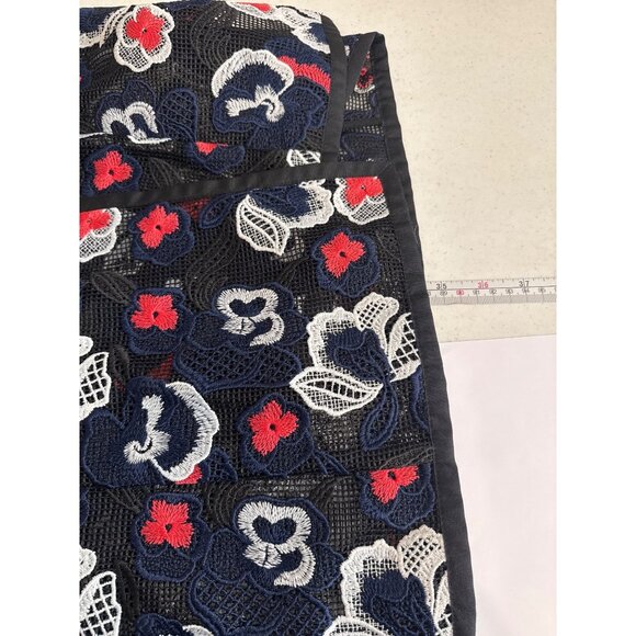 Carlisle  Womens  Floral Mesh Coat jacket cashmere sweater shell size 12 - Picture 6 of 10